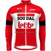 Wielershirt 2022 Lotto Soudal Lange Mouw Rood Wit